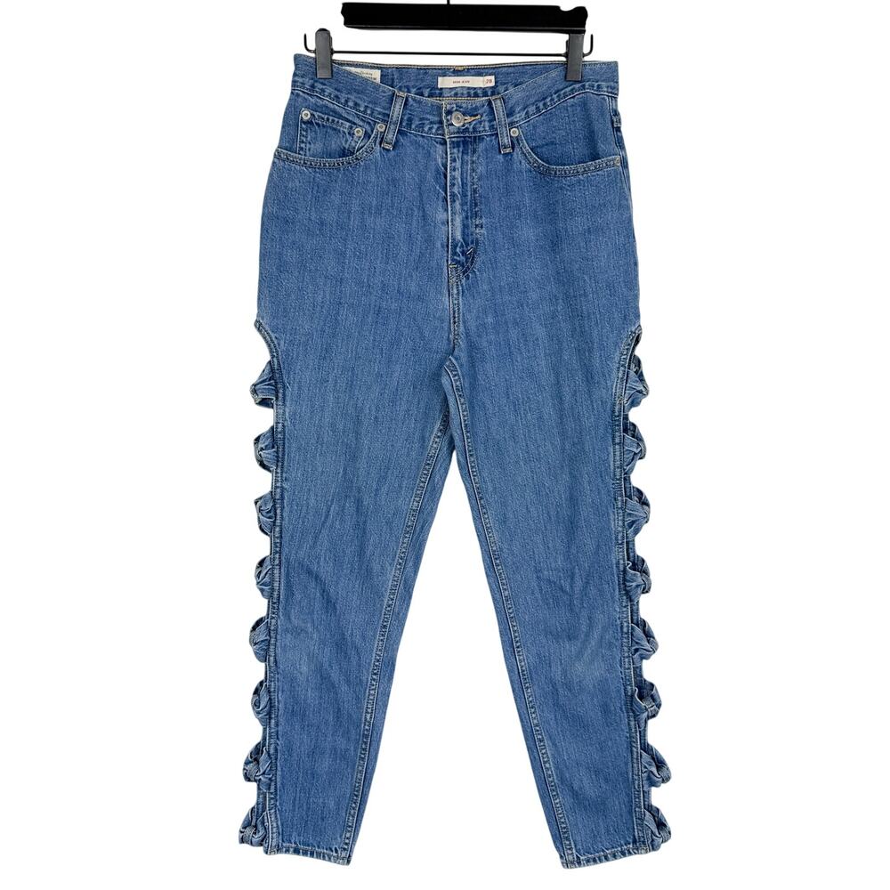 Levi's Premium High Rise Mom Jean Cut Out Tapered Leg Blue Ankle 56778 - W28 28